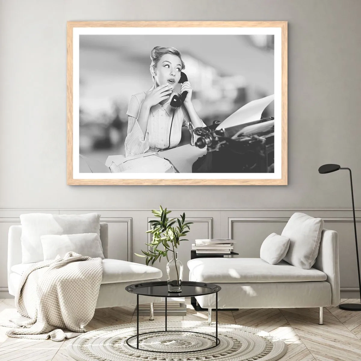 Poster in cornice rovere chiaro - Salve, qui gli anni '50 - 91x61 cm