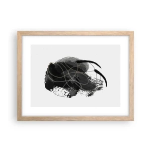 Poster in cornice rovere chiaro - Nato dal nero - 40x30 cm