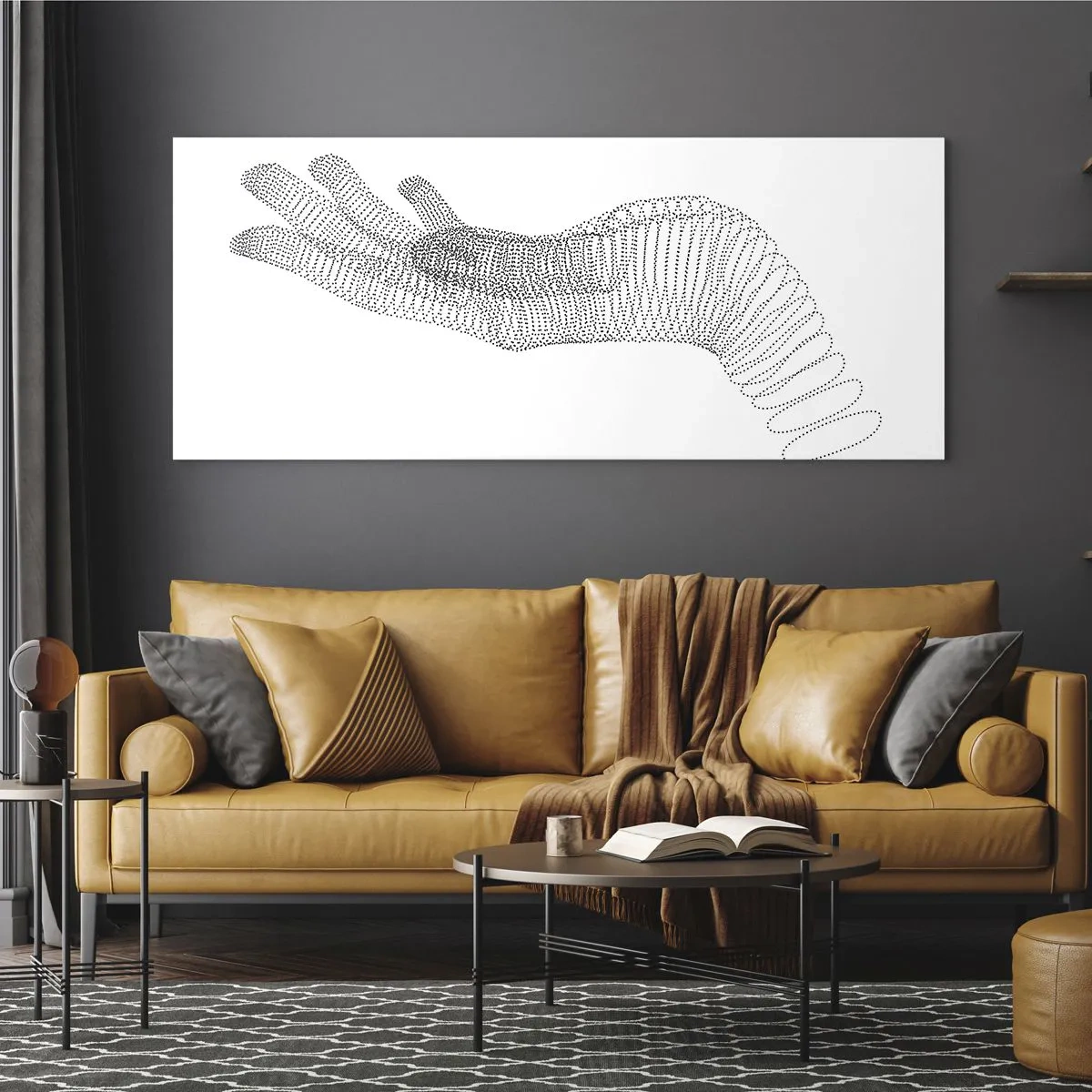 Quadro su vetro - Mano elastica - 90x30 cm