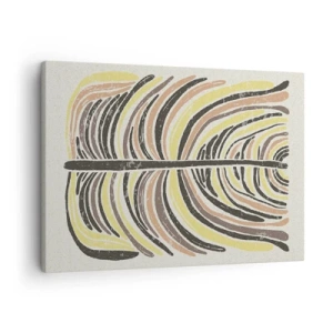 Quadro su tela - Stampe su Tela - Motivo astratto a foglia nei toni della terra - 70x50cm - Astrazione piena di vita - Decorazione murale moderna per soggiorno e camera da letto ARTTOR