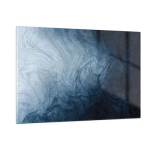 Quadro su vetro - Profondità astratta nelle tonalità del blu navy e del grigio - 120x80cm - Arrivando in profondità - Decorazione murale moderna per soggiorno e camera da letto ARTTOR
