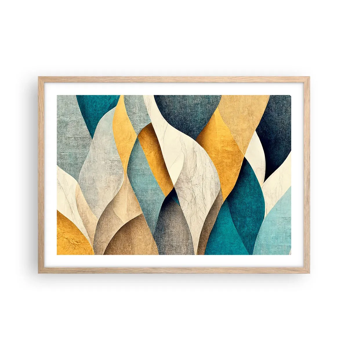 Poster in cornice rovere chiaro - Ritmo e ondulazioni - 70x50 cm