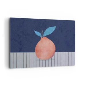 Quadro su tela - Stampe su Tela - Frutta astratta su uno sfondo di colori contrastanti e linee rette. - 120x80cm - Convessità e piano - Decorazione murale moderna per soggiorno e camera da letto ARTTOR