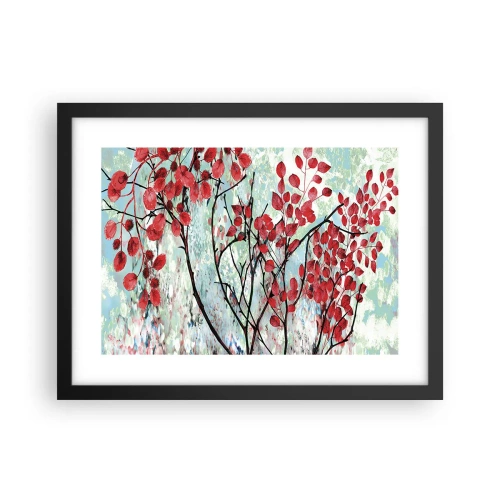 Poster in cornice nera - Albero in scarlatto - 40x30 cm