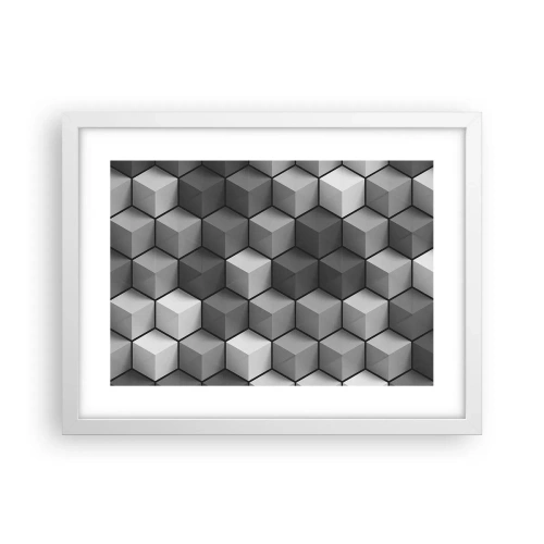 Poster in cornice bianca - Puzzle cubista - 40x30 cm