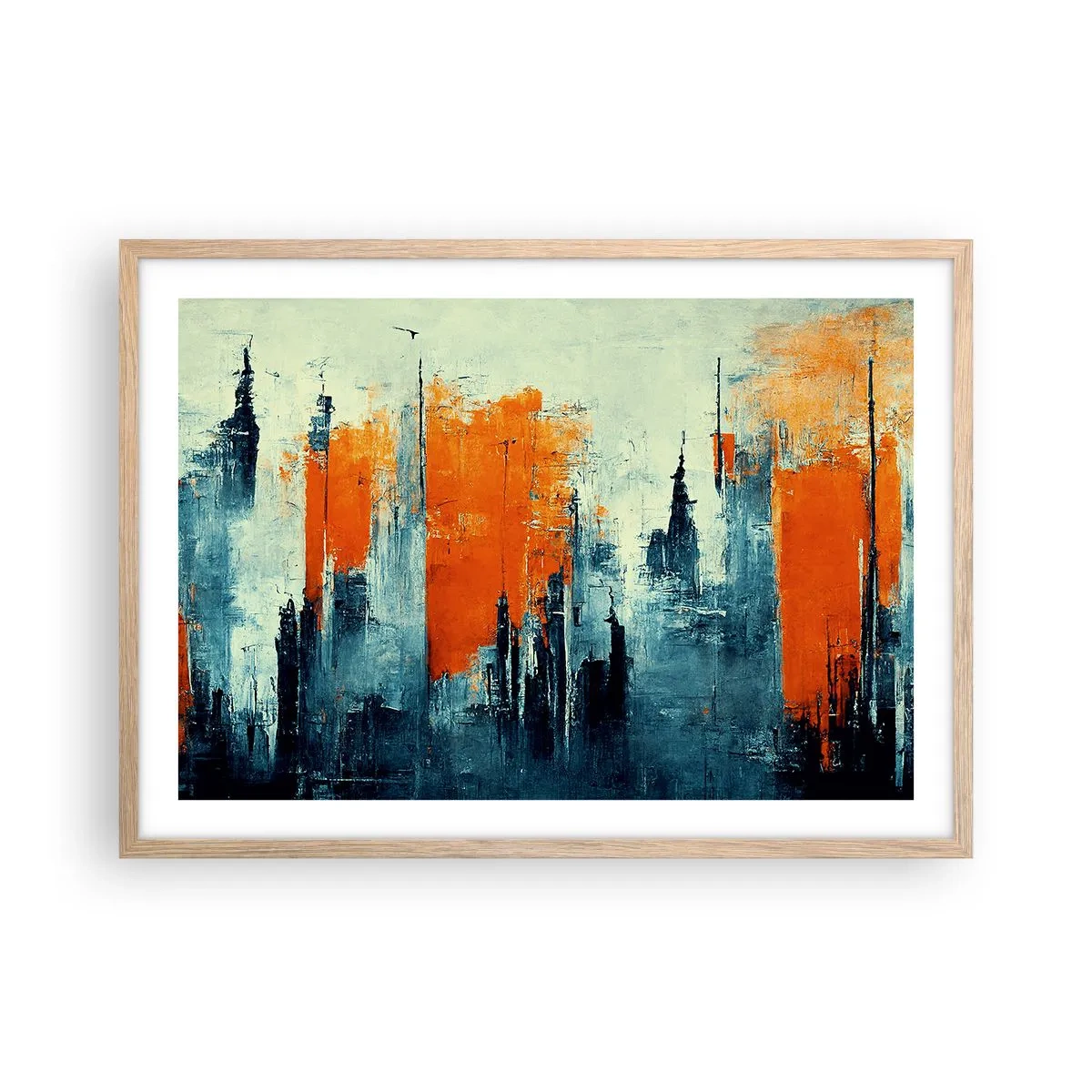 Poster in cornice rovere chiaro - Paesaggio moderno - 70x50 cm