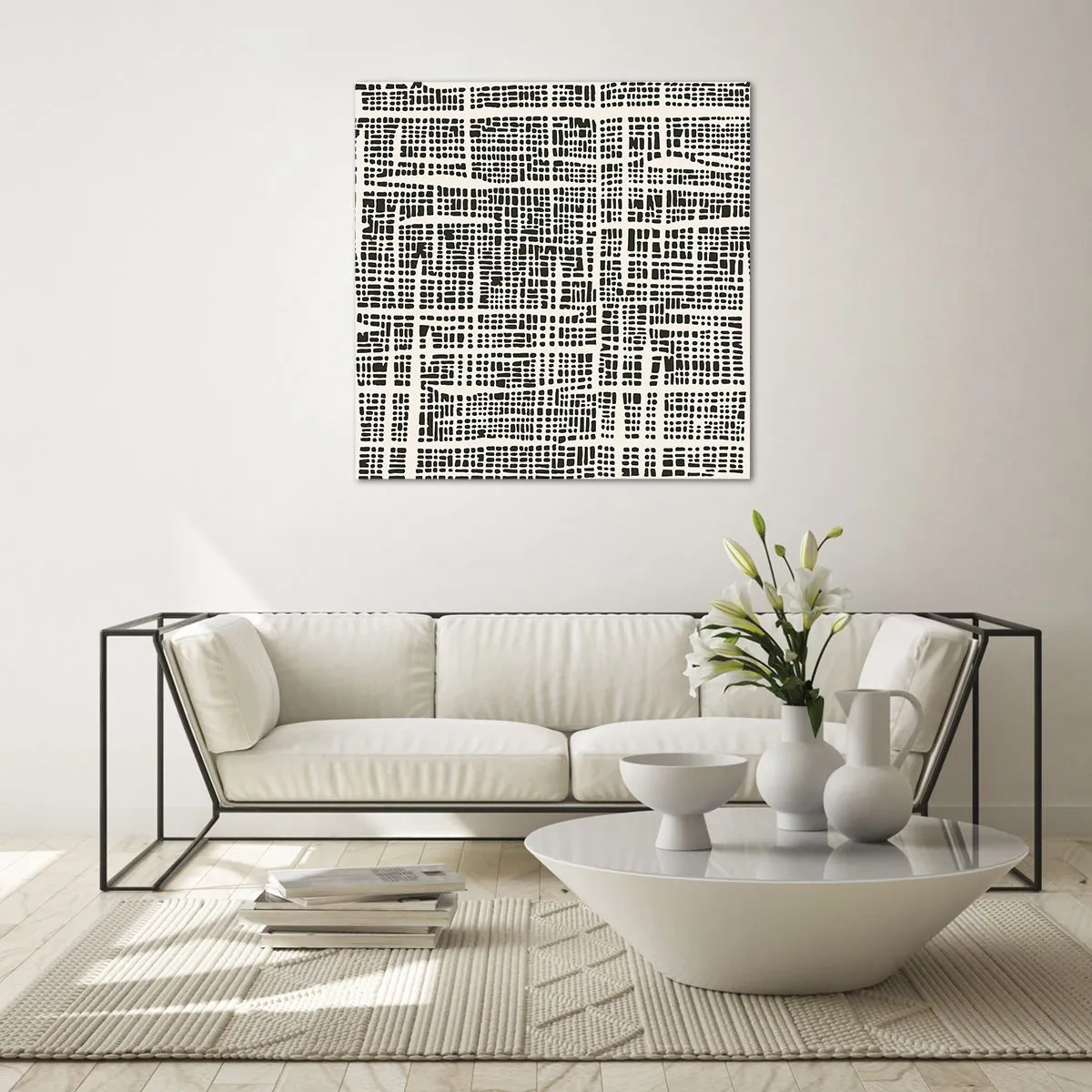 Quadro su vetro - Composizione tessuta - 60x60 cm