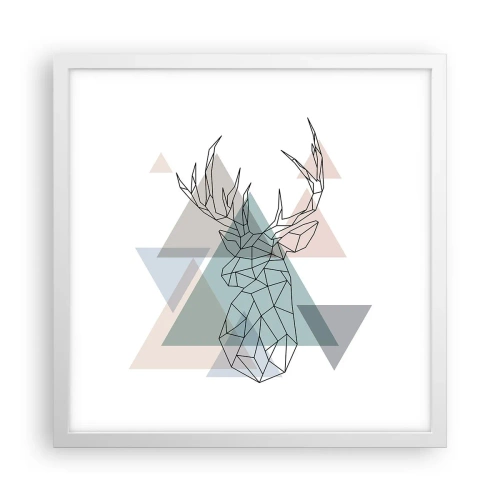 Poster in cornice bianca - Nel bosco geometrico - 40x40 cm