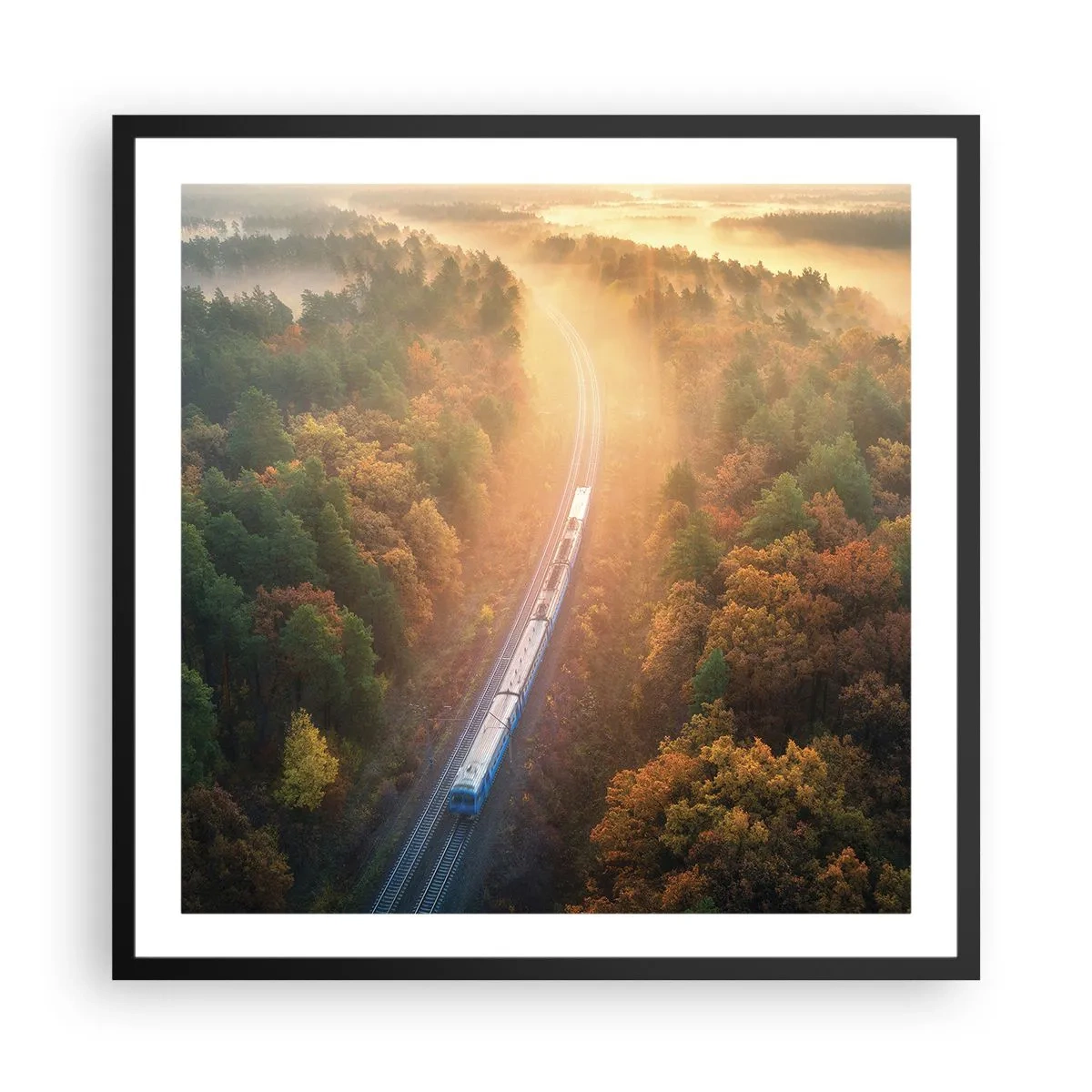 Poster in cornice nera - Viaggio autunnale - 60x60 cm