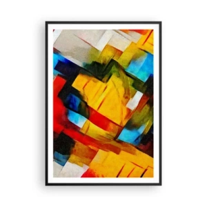 Poster in cornice nera - Intreccio multicolore - 70x100 cm