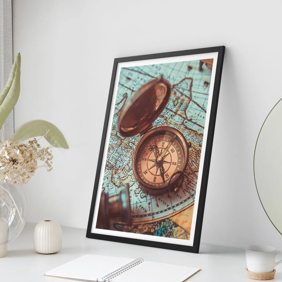 Poster in cornice nera - Per il cercatore di avventure - 70x100 cm