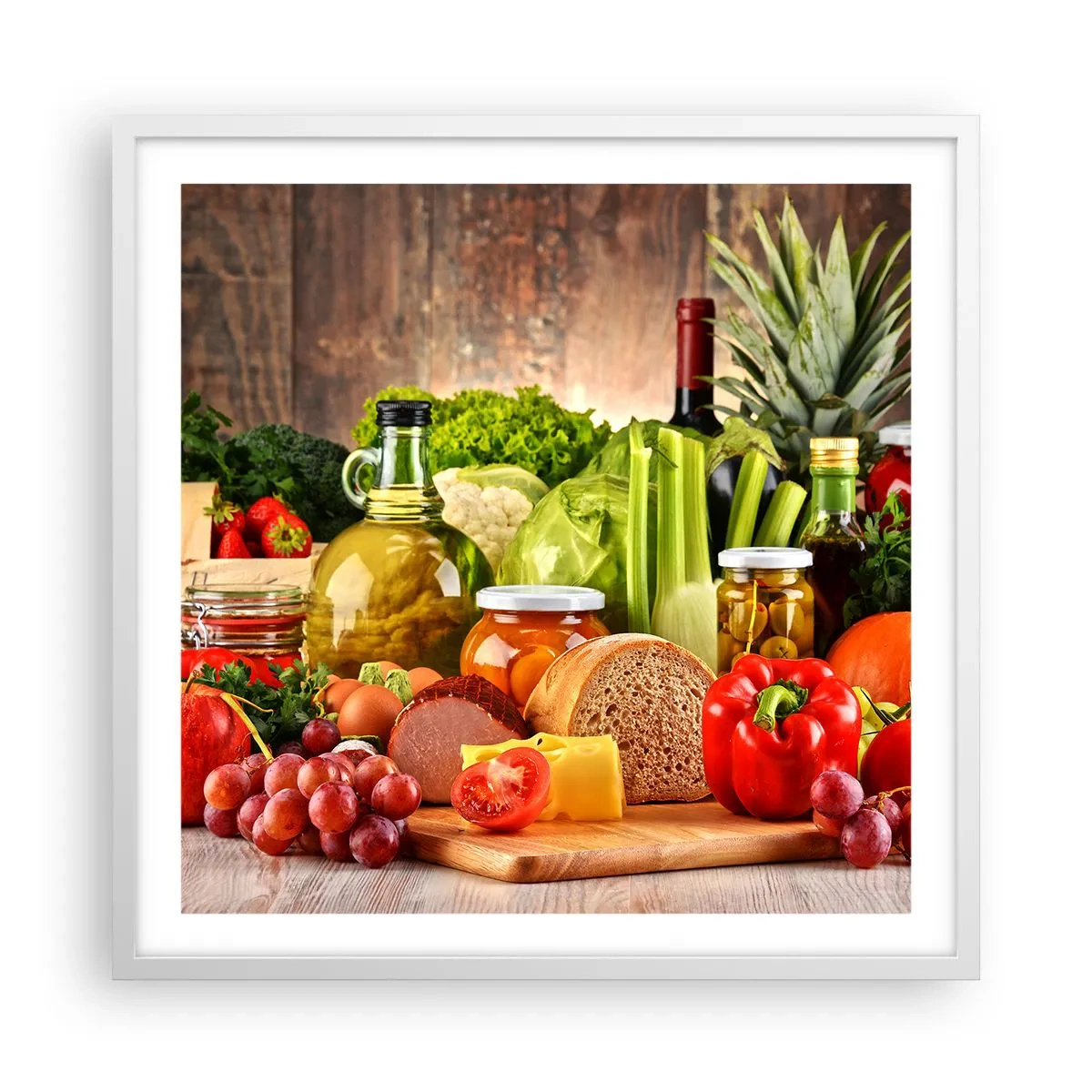 Poster in cornice bianca - Affumicati, arrostiti, marinati - 60x60 cm