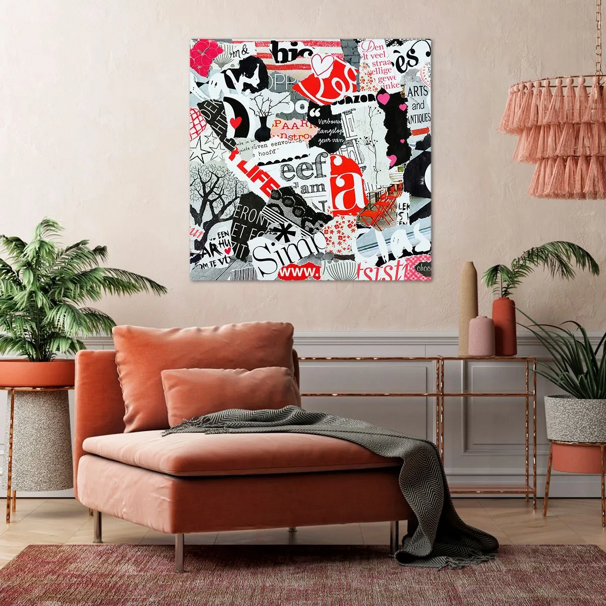 Quadro su tela - Stampe su Tela - Collage hipster - 40x40 cm