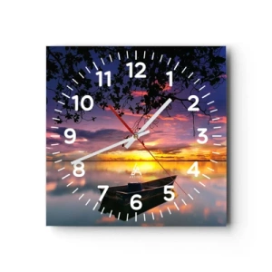 Orologio da parete - Orologio in Vetro - Ti sembra di essere sospeso nel cielo... - 40x40 cm