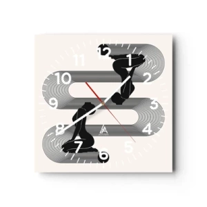 Orologio da parete - Orologio in Vetro - Simmetria sensuale - 40x40 cm