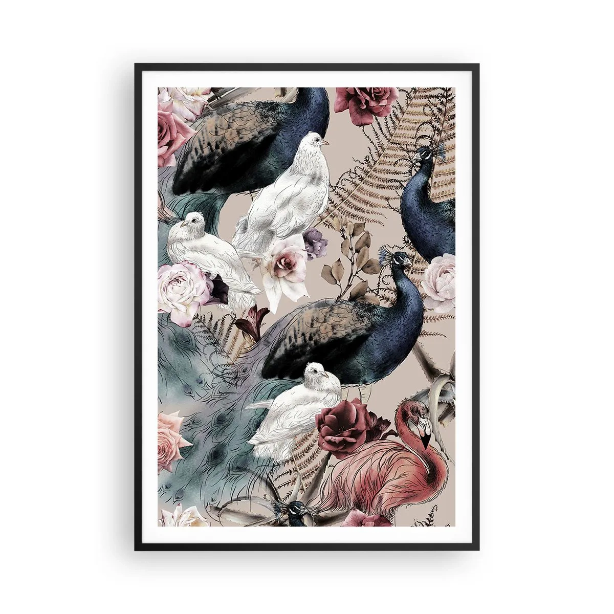 Poster in cornice nera - Nel giardino del palazzo - 70x100 cm