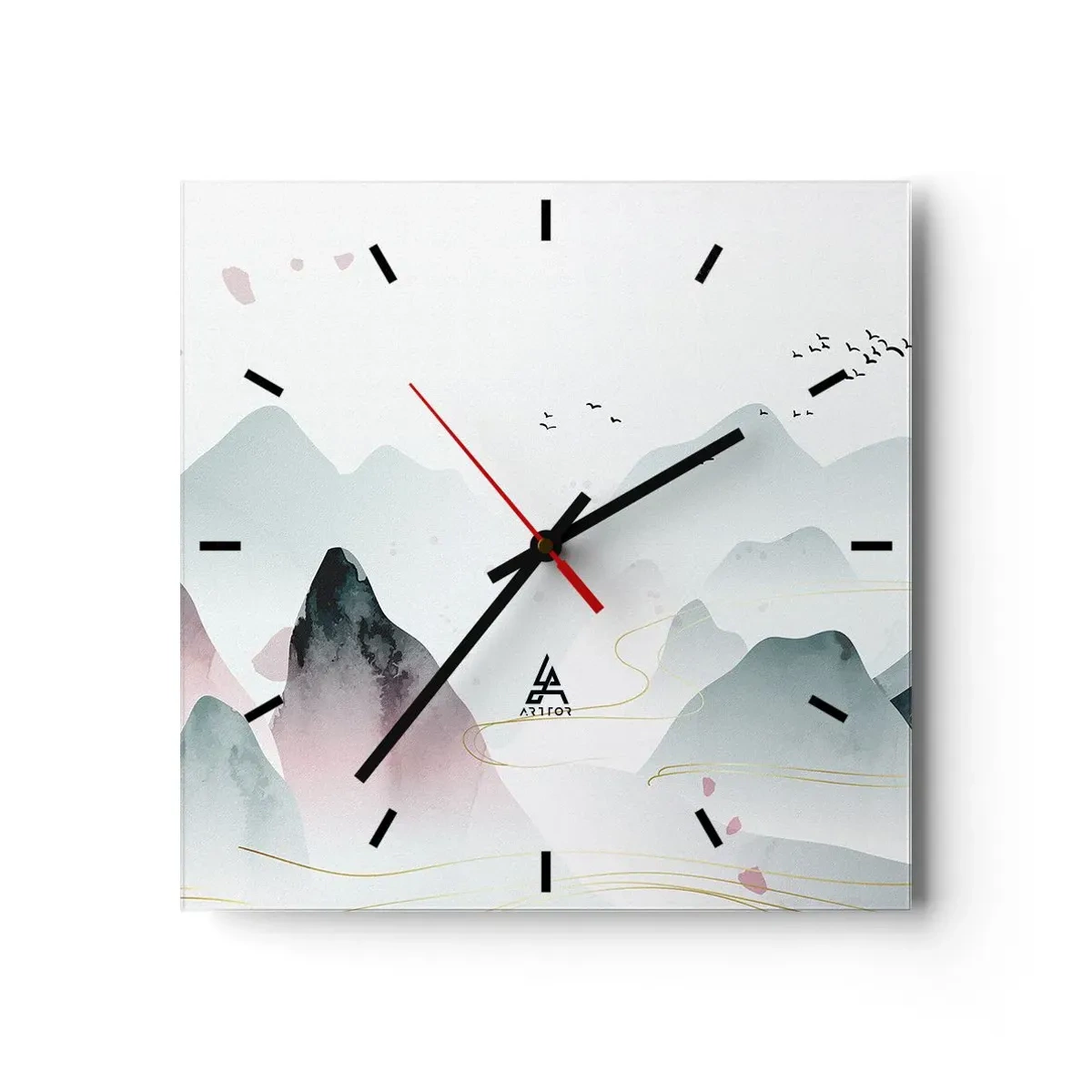Orologio da parete - Orologio in Vetro - Oltre le cime - 40x40 cm