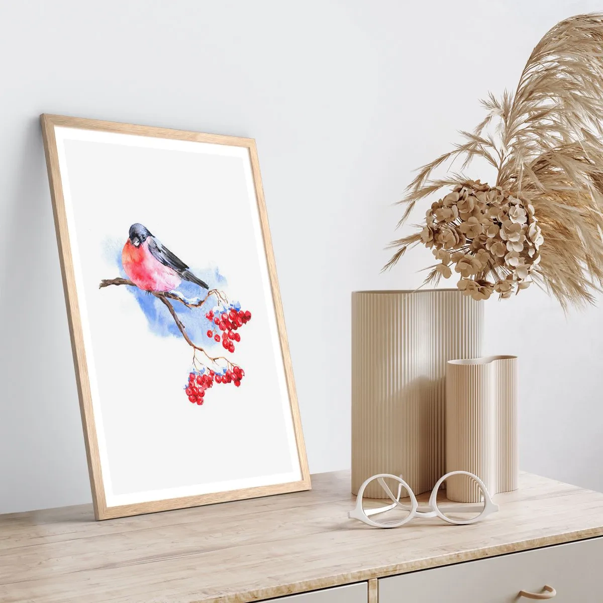 Poster in cornice rovere chiaro - L'inverno a colori - 70x100 cm