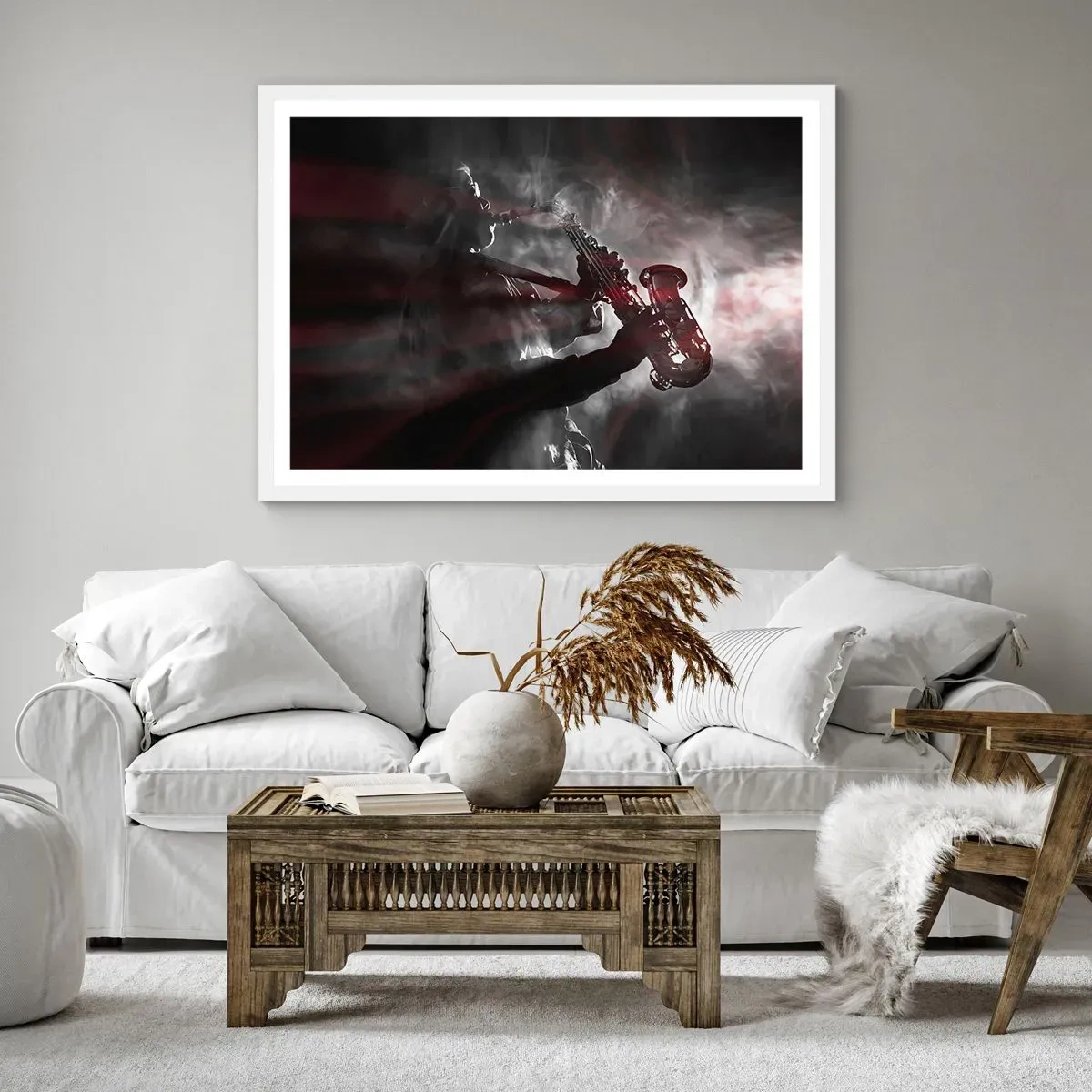 Poster in cornice bianca - Nei fumi del jazz - 91x61 cm
