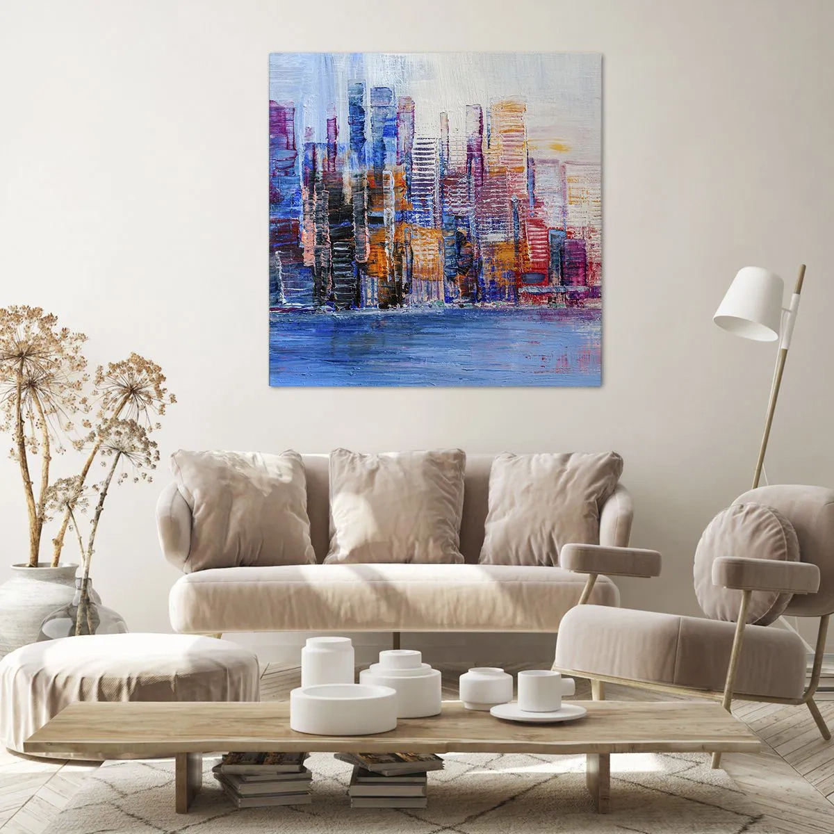 Quadro su tela - Stampe su Tela - Metropoli gioiosa - 60x60 cm