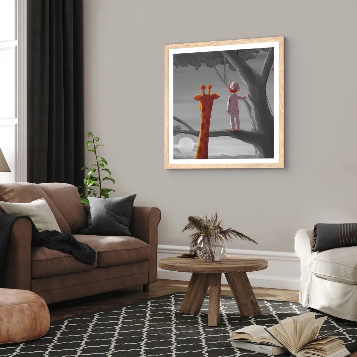 Poster in cornice rovere chiaro - Sta succedendo davvero - 30x30 cm