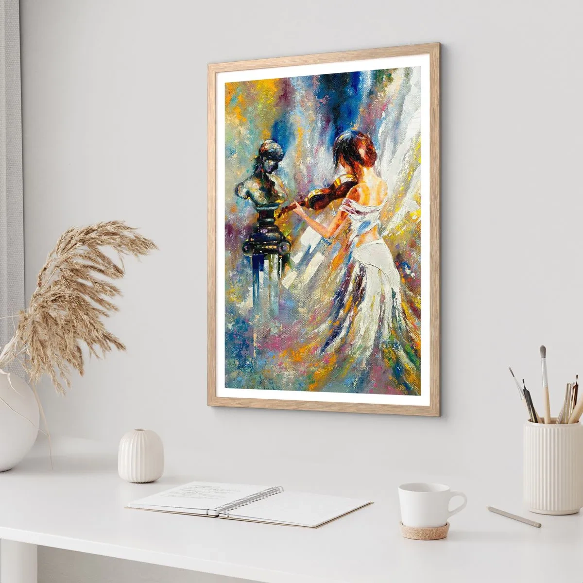 Poster in cornice rovere chiaro - Ravvivare con il sentimento - 50x70 cm