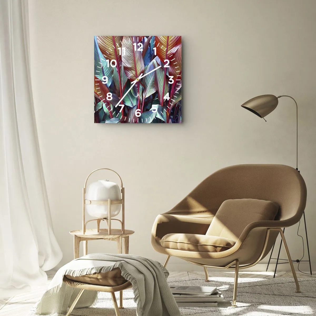 Orologio da parete - Orologio in Vetro - Selva colorata - 30x30 cm