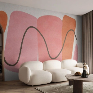 Fotomurali Premium Canvas - Il delicato movimento delle forme - Astrazione, Minimalismo, Pastello - 200x140 cm