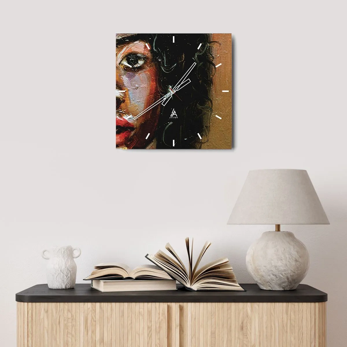 Orologio da parete - Orologio in Vetro - Oscurità e luce - 40x40 cm