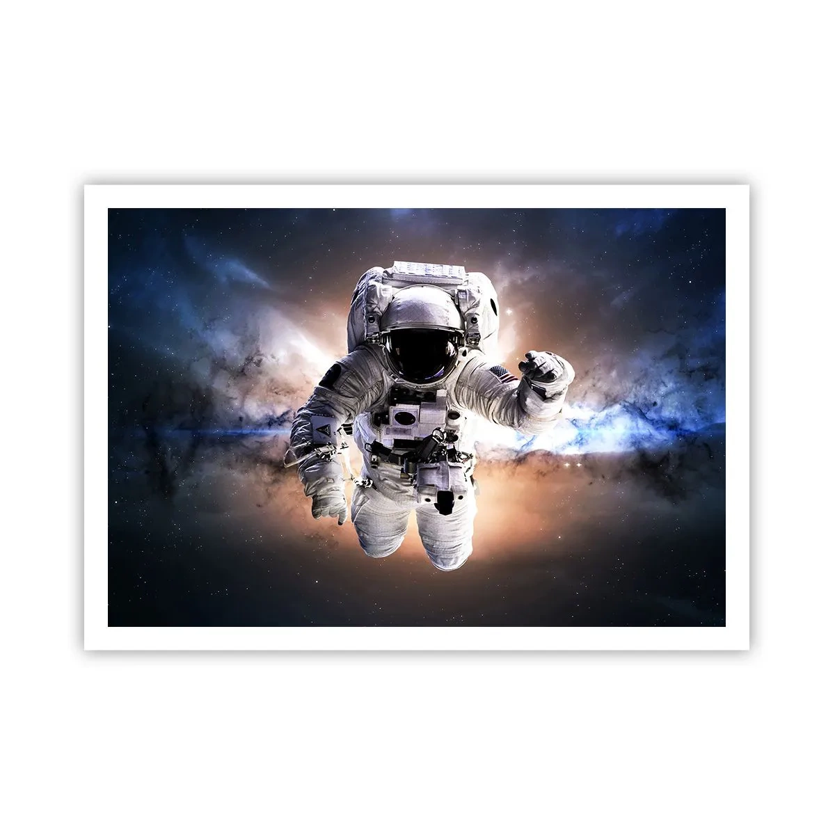 Poster - Astronauta nello spazio - 100x70cm - Saluti dal cosmo - Decorazione murale moderna per soggiorno e camera da letto ARTTOR