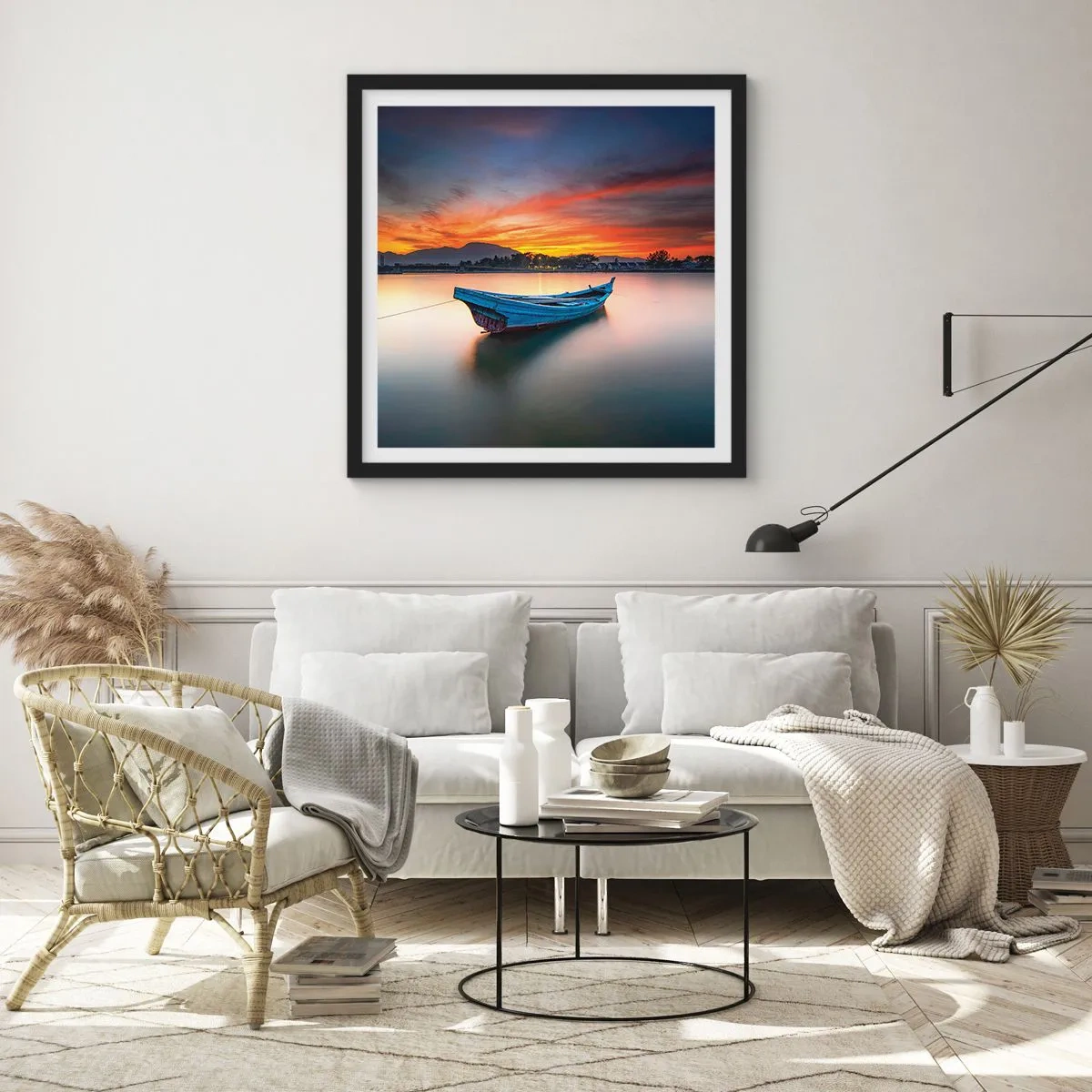 Poster in cornice nera - Viene una notte buona - 40x40 cm