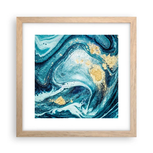 Poster in cornice rovere chiaro - Vortice blu - 30x30 cm