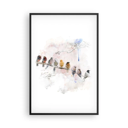 Poster in cornice nera - Incontro alato - 61x91 cm