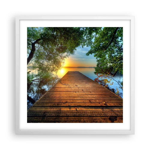 Poster in cornice bianca - Non avere fretta, siediti - 50x50 cm