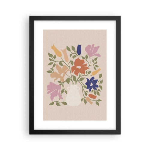 Poster in cornice nera - Bouquet delicato - 30x40 cm