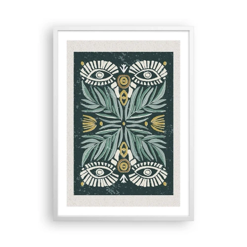 Poster in cornice bianca - Geometrie di arte popolare - 50x70 cm