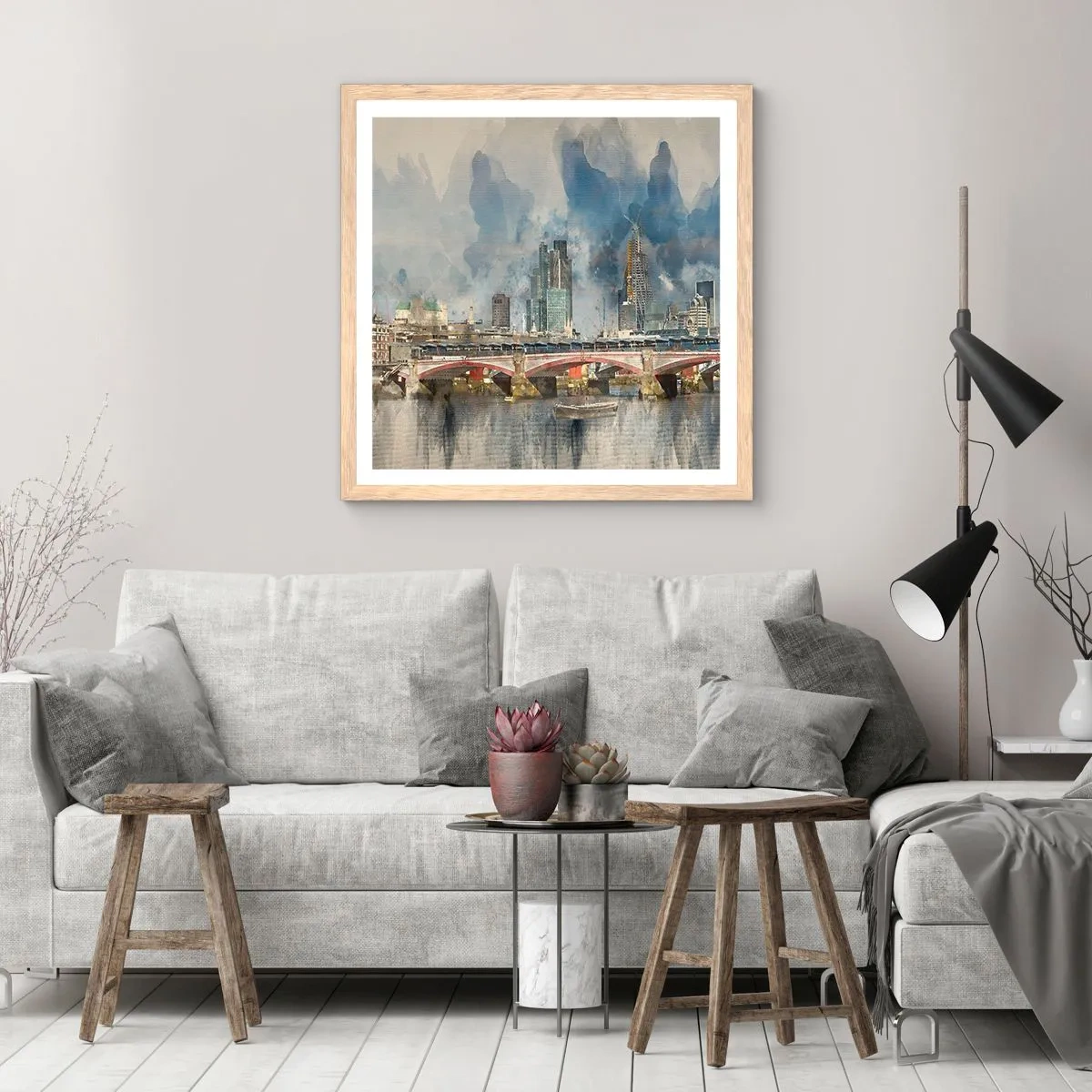 Poster in cornice rovere chiaro - Londra in tutta la sua bellezza - 40x40 cm