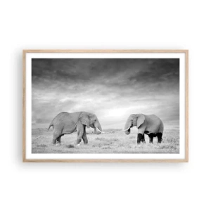 Poster in cornice rovere chiaro - Grigio è bello - 91x61 cm