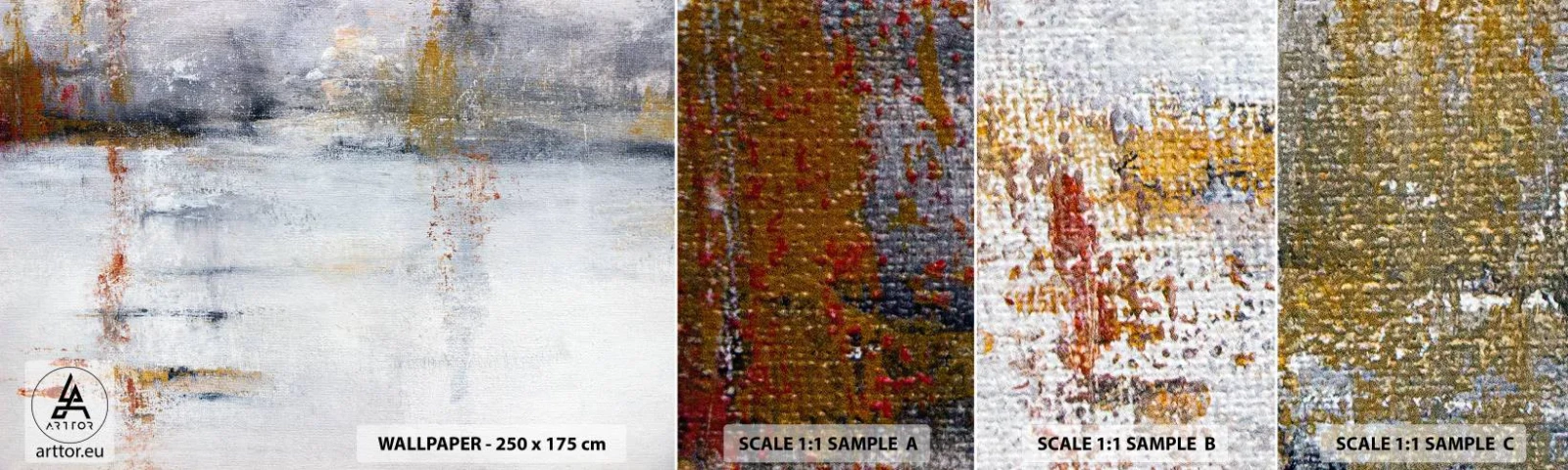 Campione di Fotomurale Adesivo Deluxe Sticker - Dietro la cortina d'aria - Astrazione, Pezzo, Pittura - 100x30 cm