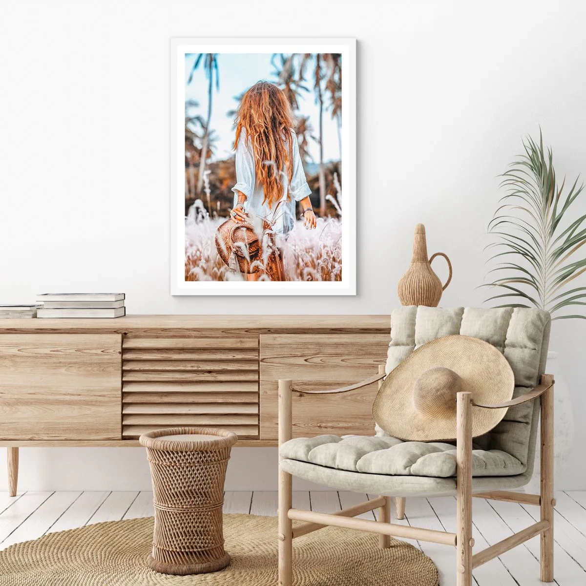 Poster in cornice bianca - Nata dalla lanugine dell'erba - 61x91 cm