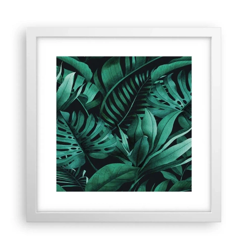 Poster in cornice bianca - Dal profondo del verde tropicale - 30x30 cm