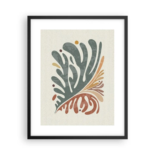 Poster in cornice nera - Foglia multicolore - 40x50 cm