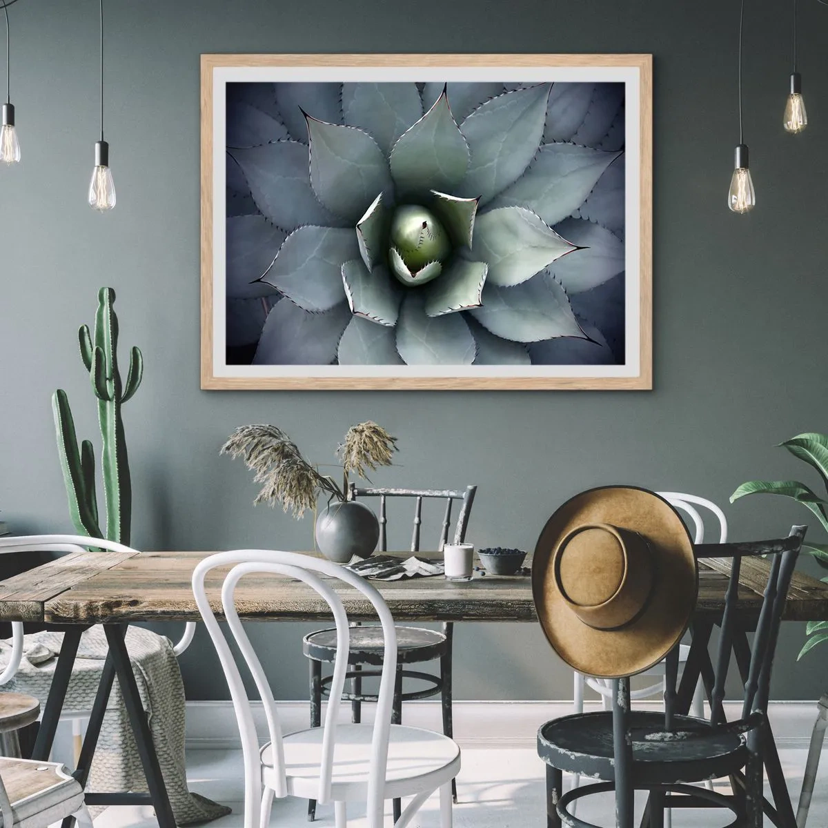 Poster in cornice rovere chiaro - Adesca e minaccia - 50x40 cm