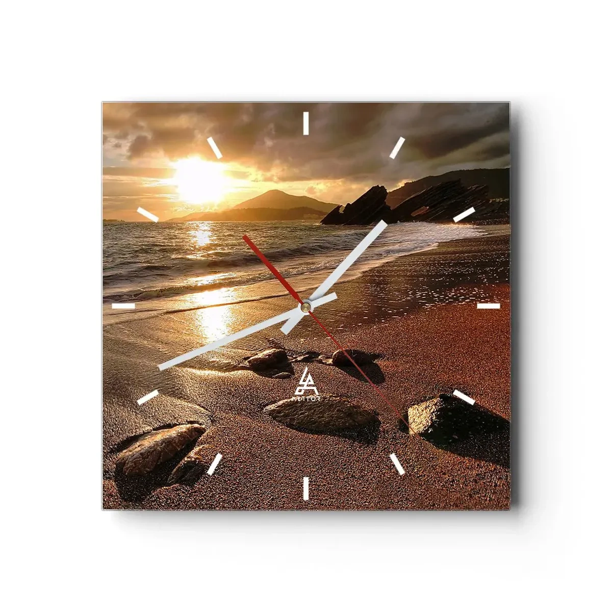 Orologio da parete - Orologio in Vetro - Seguendo il sole verso le colline - 40x40 cm
