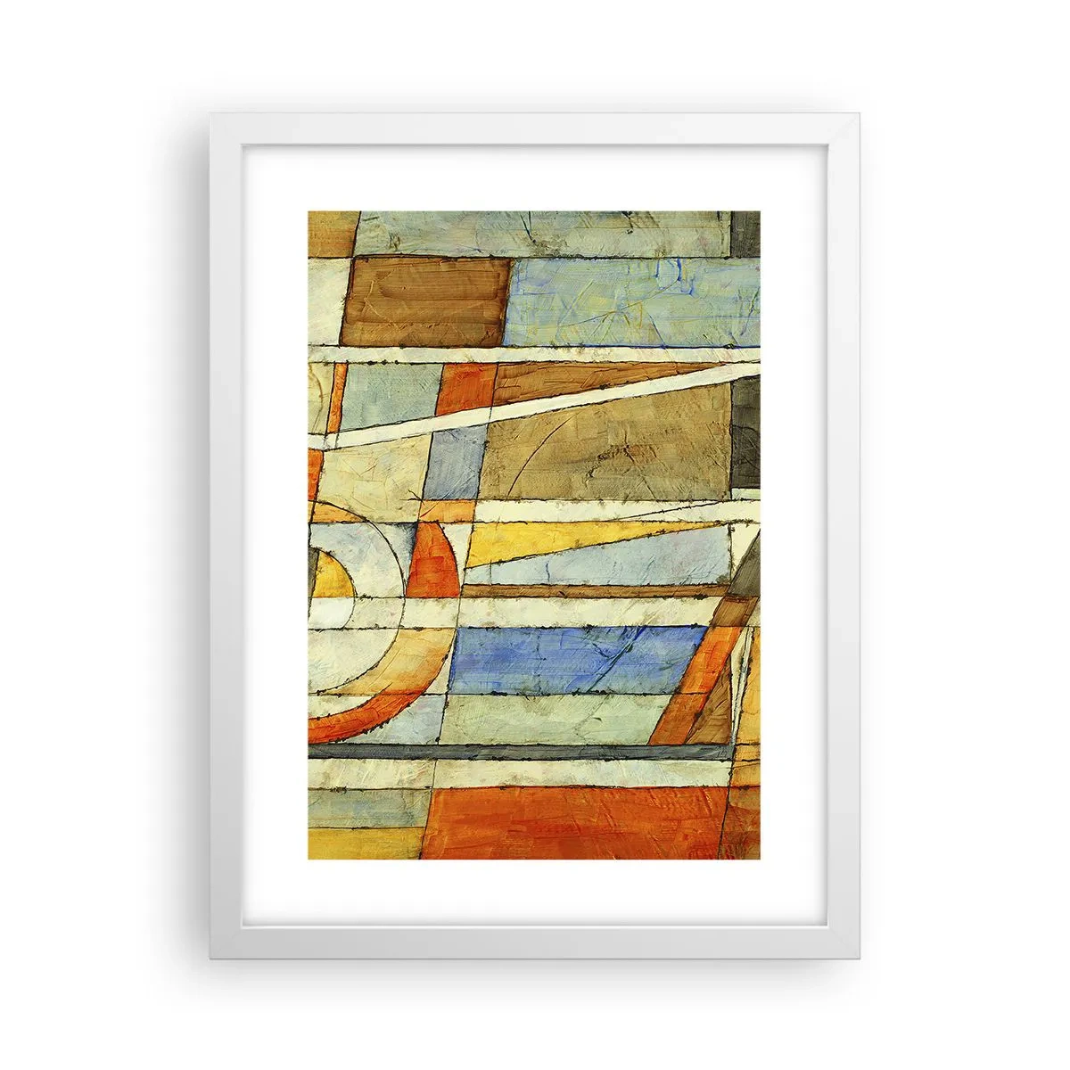 Poster in cornice bianca - Cubismo in cantiere - 30x40 cm