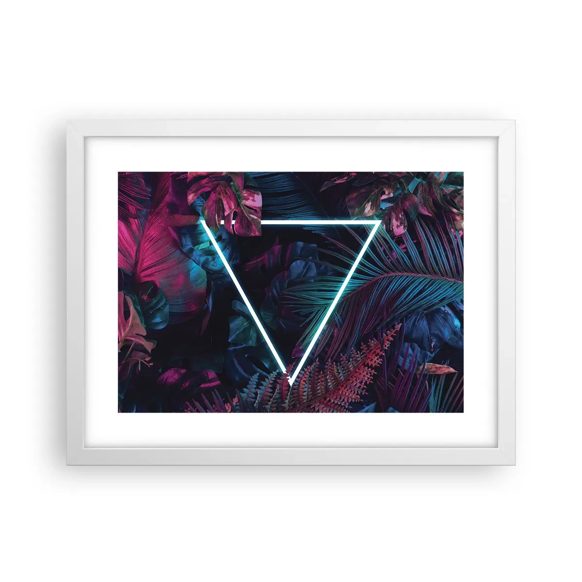 Poster in cornice bianca - Giardino in stile discoteca - 40x30 cm