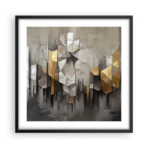 Poster in cornice nera - Composizione di ghiaccio e luce - 50x50 cm
