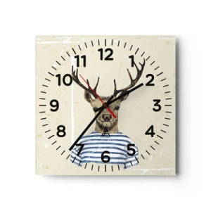 Orologio da parete - Orologio in Vetro - Mi piacciono le camicie a righe! - 40x40 cm