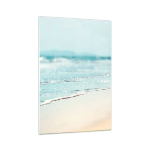 Quadro su vetro - Dolci onde dell'oceano su una spiaggia sabbiosa - 70x100cm - Calore e rumore - Decorazione murale moderna per soggiorno e camera da letto ARTTOR