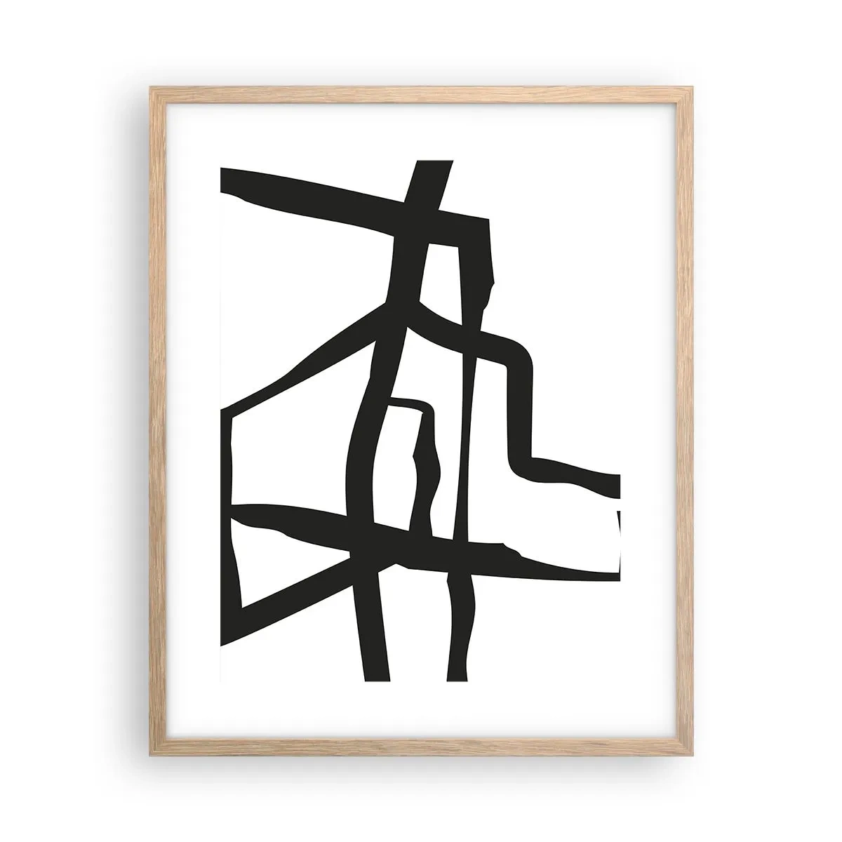 Poster in cornice rovere chiaro - Struttura bianca e nera - 40x50 cm